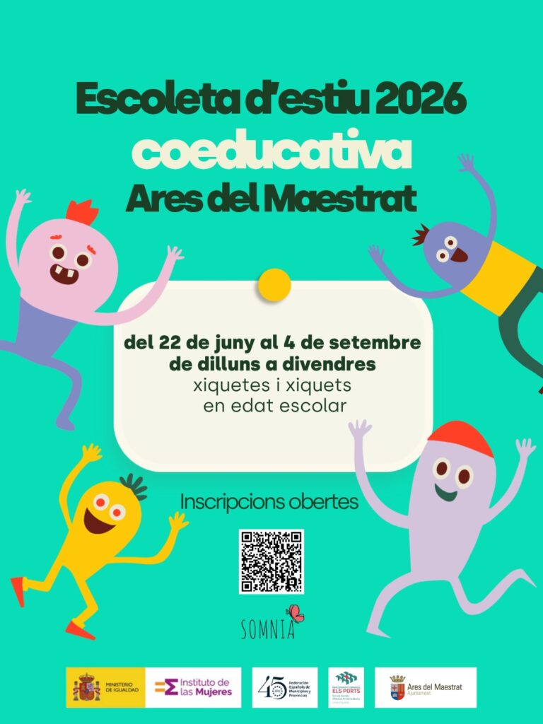 Ares del Maestrat consigue una ayuda de la FEMP para desarrollar una Escuela de Verano Coeducativa
