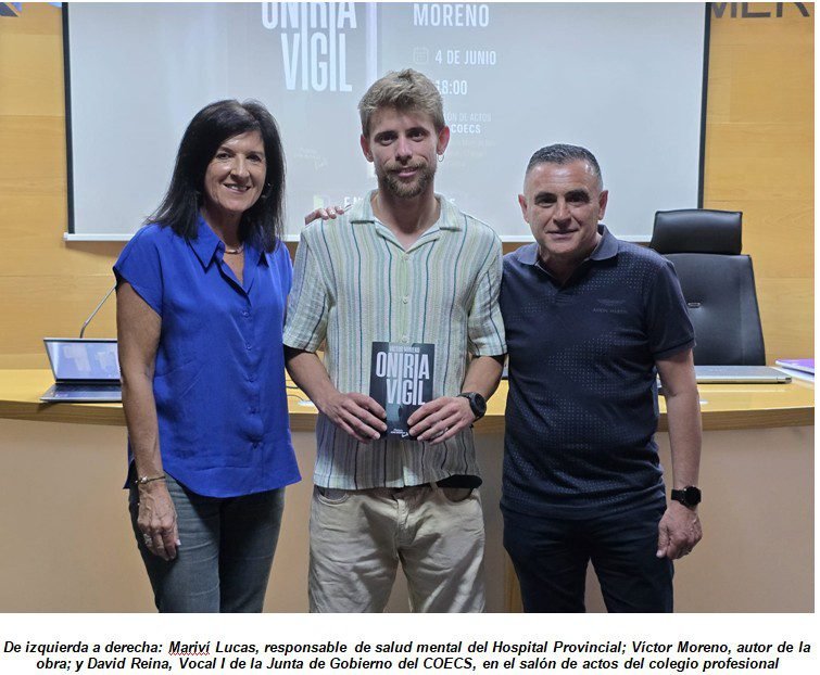 El COECS acoge la presentación de ‘Oniria Vigil’, el thriller psicológico del enfermero Víctor Moreno