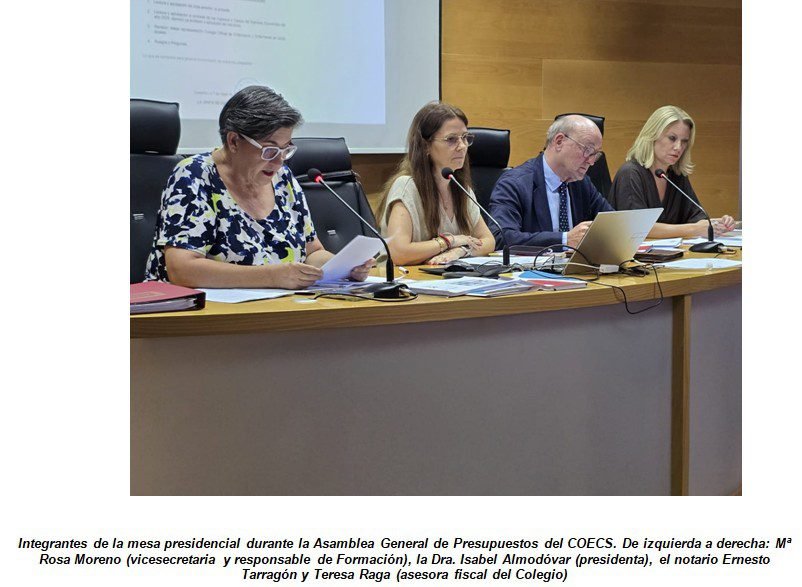 La Asamblea General de Presupuestos del COECS respalda por unanimidad la gestión económica y la memoria de actividades