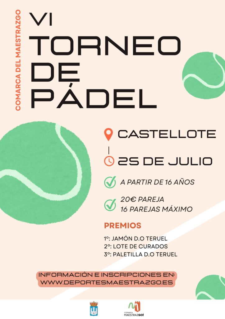 La Comarca del Maestrazgo organiza la sexta edición del Torneo de Pádel
