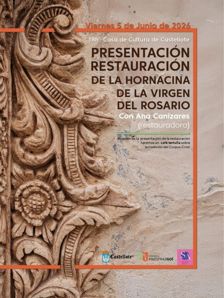 La Comarca del Maestrazgo presenta en Castellote la restauración de la hornacina de la Virgen del Rosario