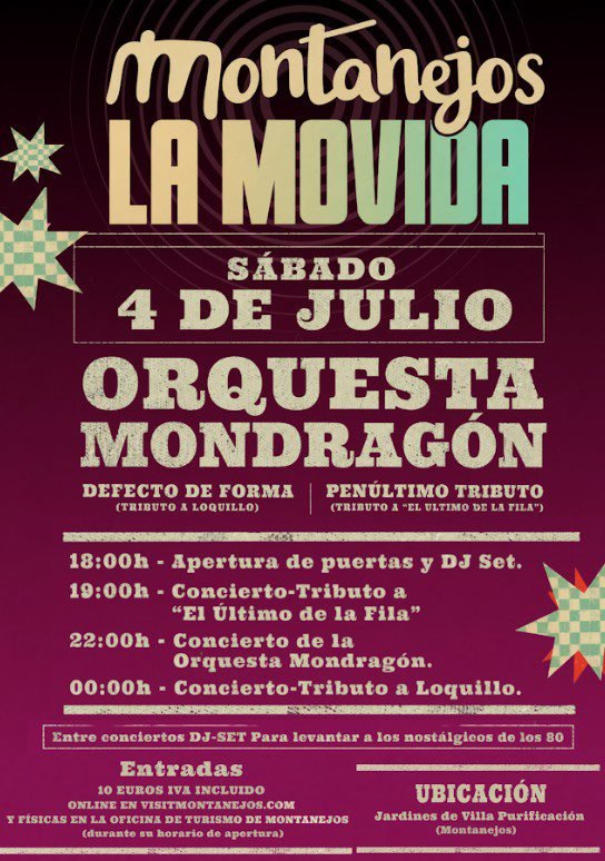 Montanejos da la bienvenida al verano con un viaje a los 80 de la mano de la Orquesta Mondragón, en una nueva edición de La Movida