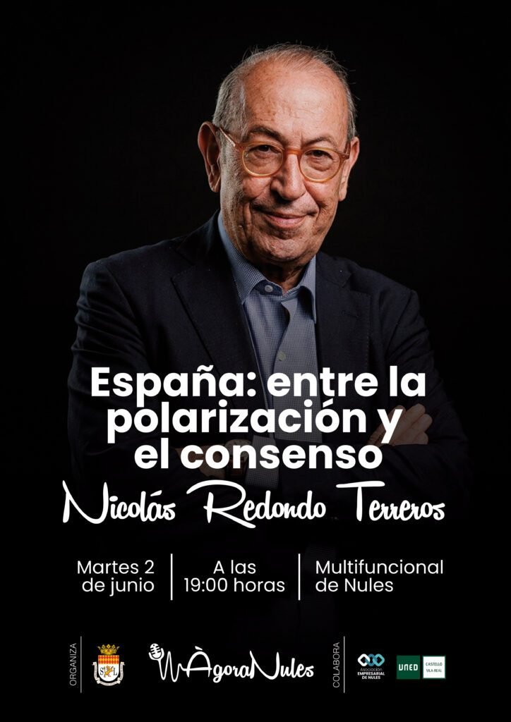 Nicolás Redondo protagonizará este martes la nueva conferencia del Ciclo Ágora Nules