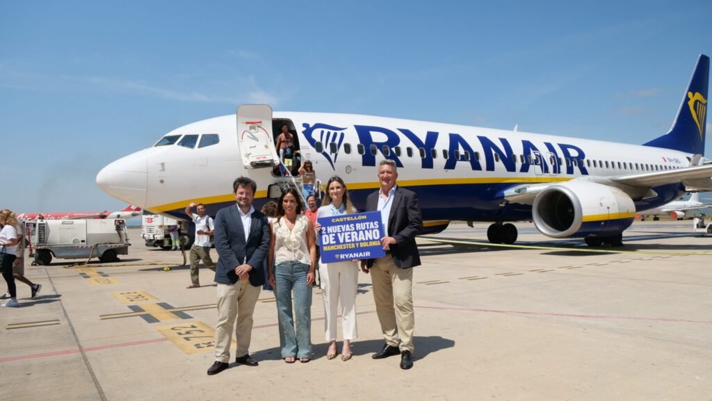 El aeropuerto de Castellón estrena dos nuevas rutas a Bolonia y Manchester y Ryanair alcanza el millón de pasajeros en Castellón