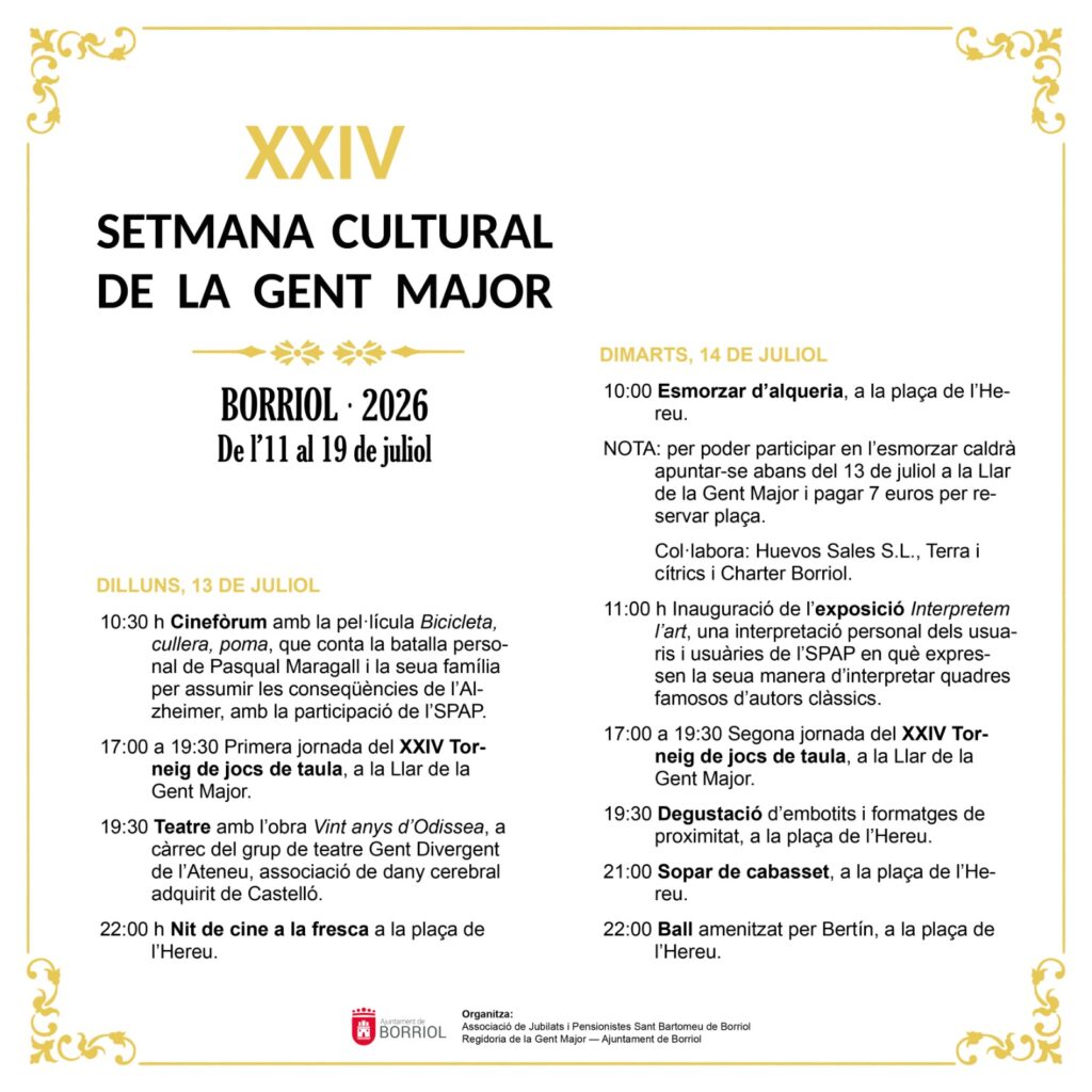 Borriol celebra la XXIV Setmana Cultural de la Gent Major amb moltes activitats – foto 4