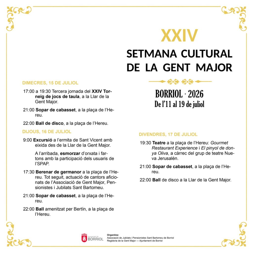 Borriol celebra la XXIV Setmana Cultural de la Gent Major amb moltes activitats – foto 3