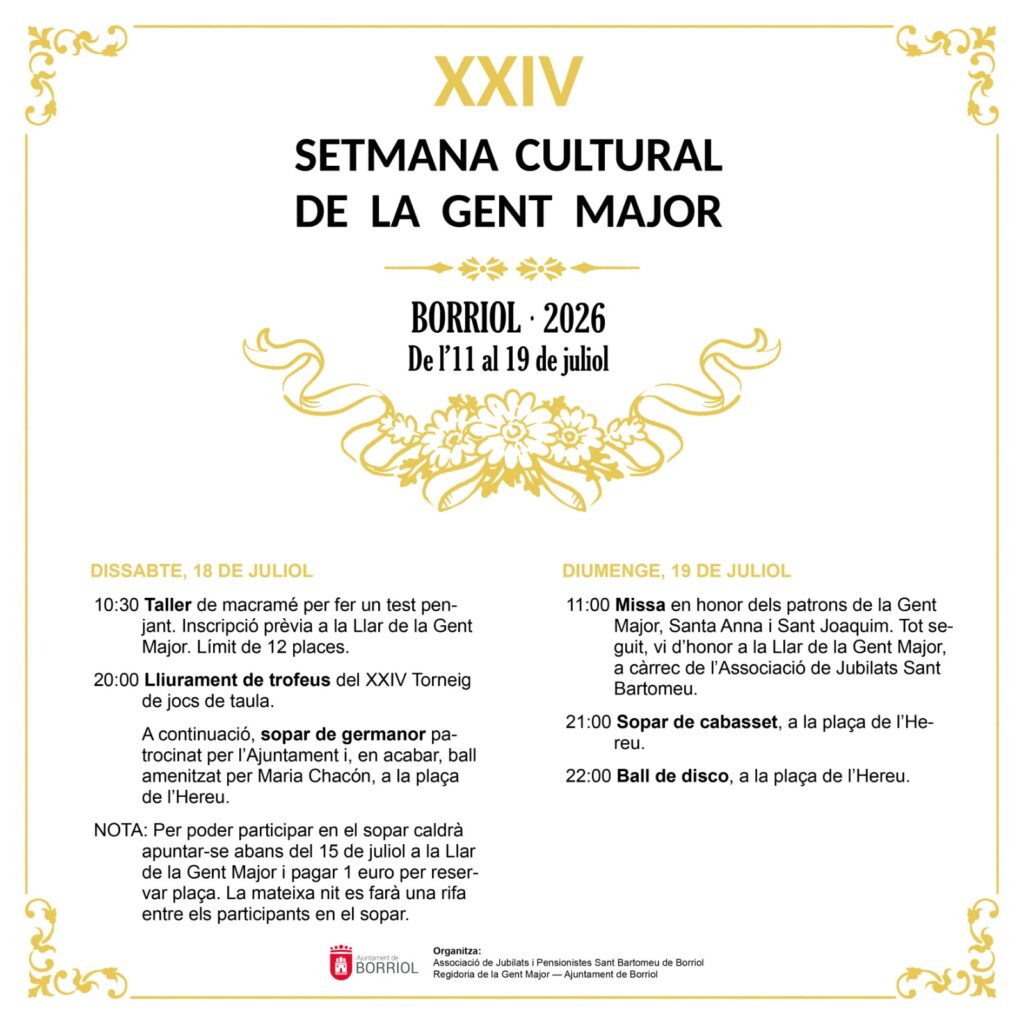 Borriol celebra la XXIV Setmana Cultural de la Gent Major amb moltes activitats – foto 2
