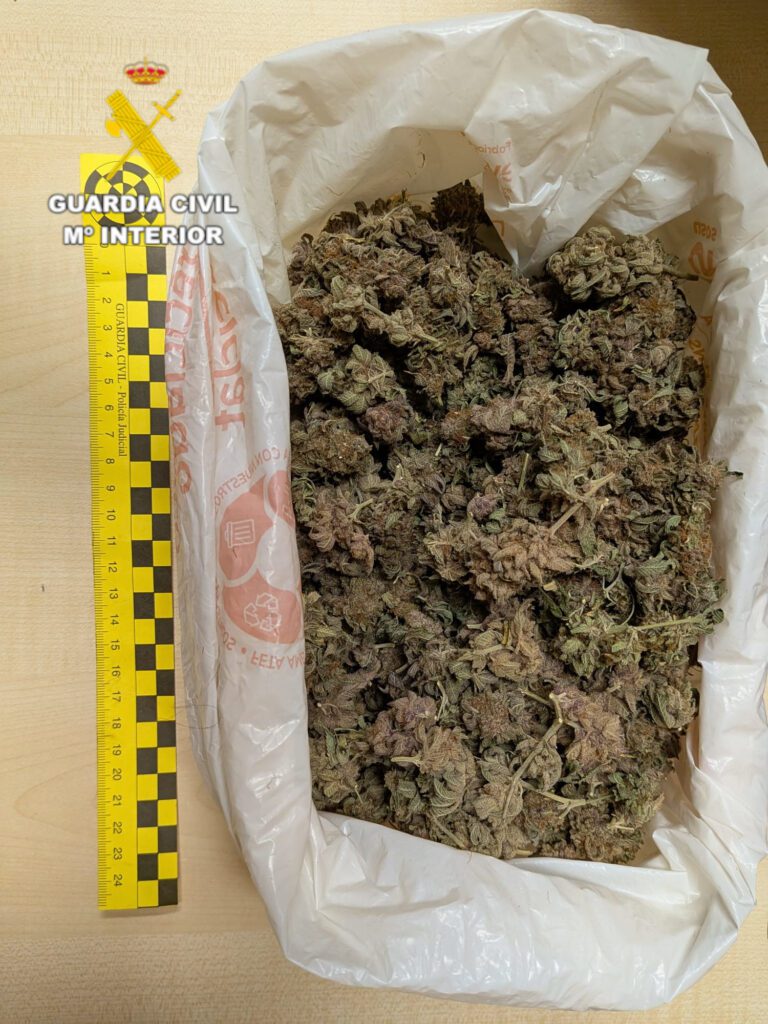 La Guardia Civil ha detenido a un conductor por un presunto delito de tráfico de drogas en Almazora