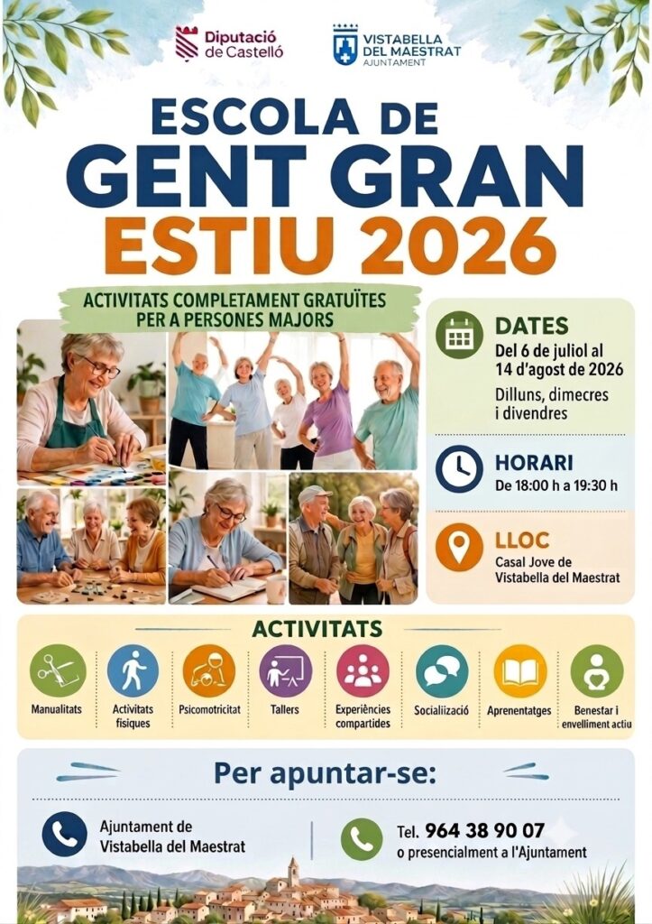 Vistabella activa la Escuela de mayores para el verano