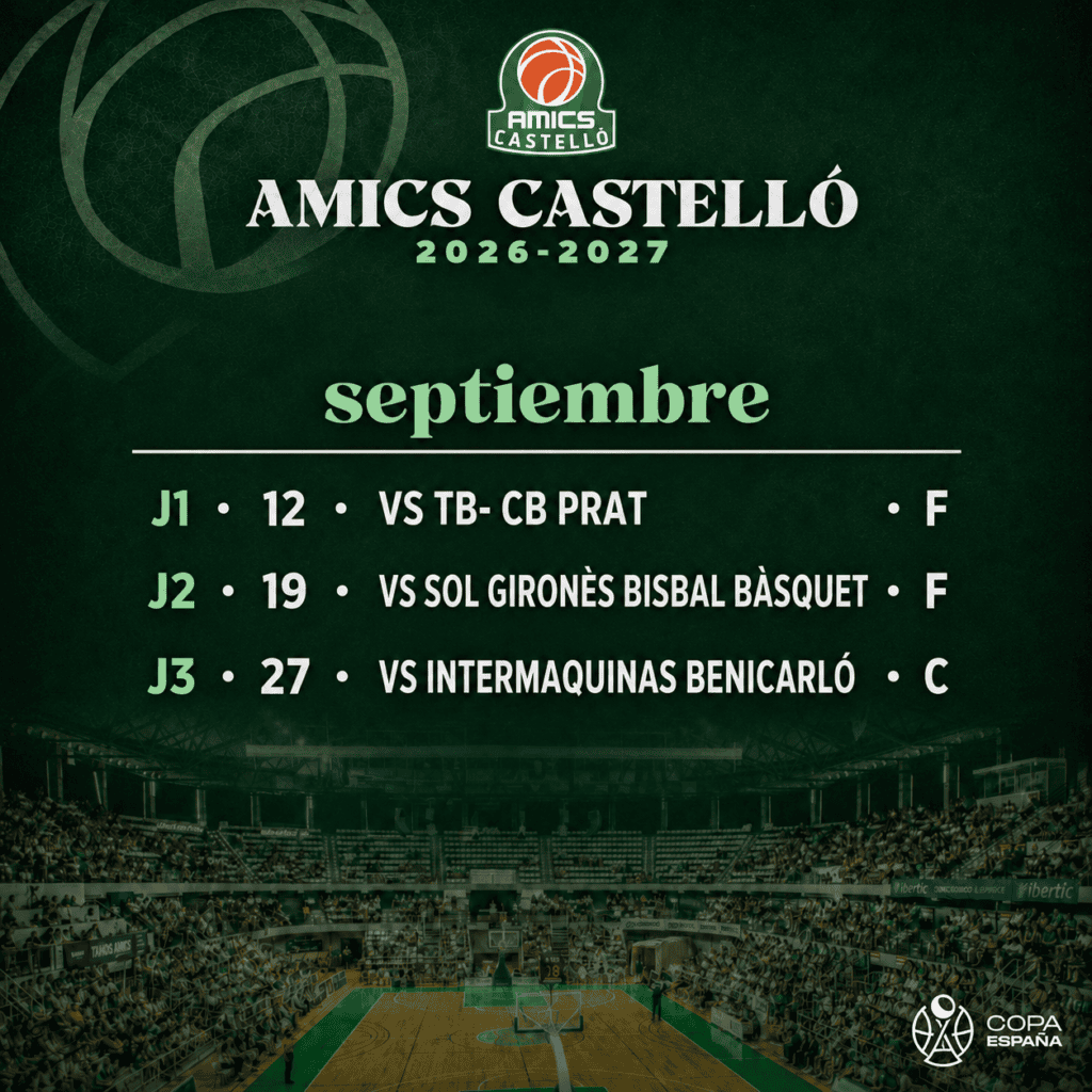 El Amics Castelló ya conoce su calendario para la temporada 2026/2027