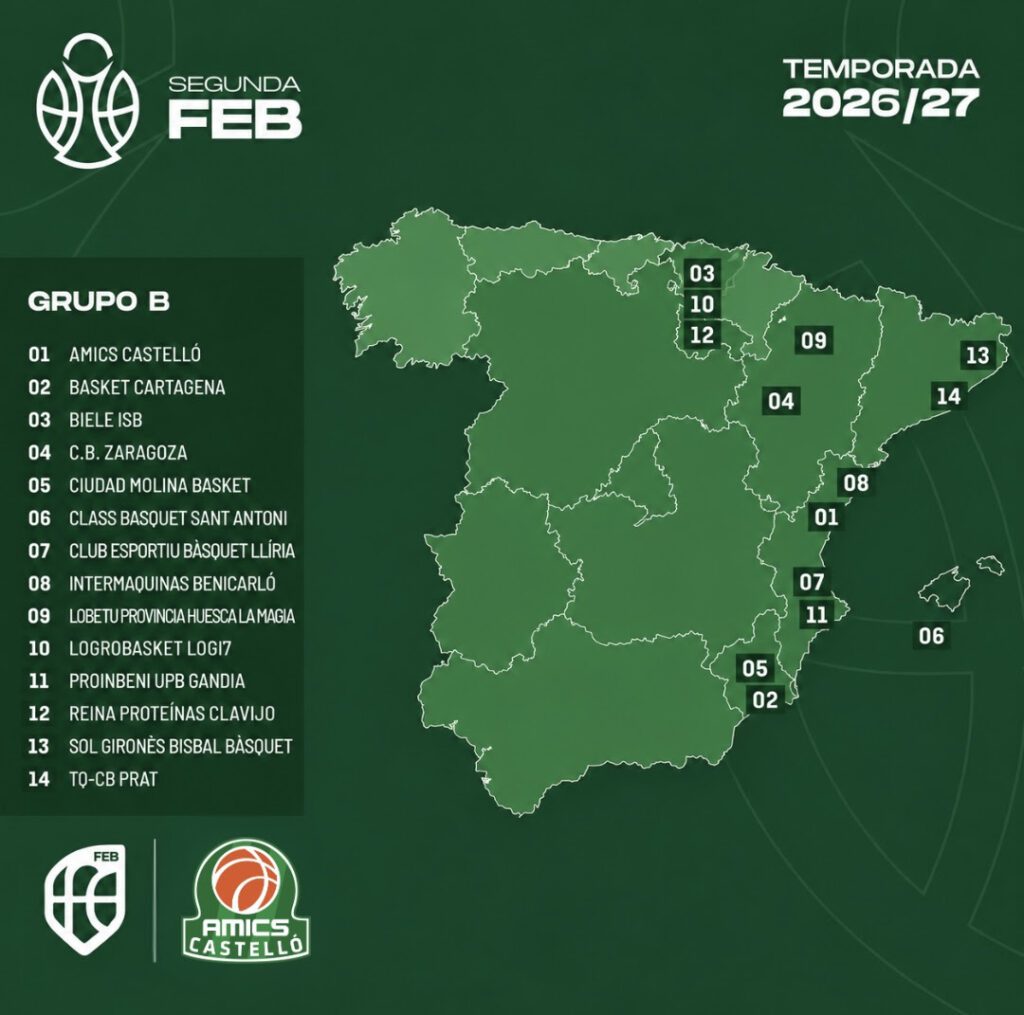 El Amics Castelló ya conoce su hoja de ruta para la temporada 2026/27