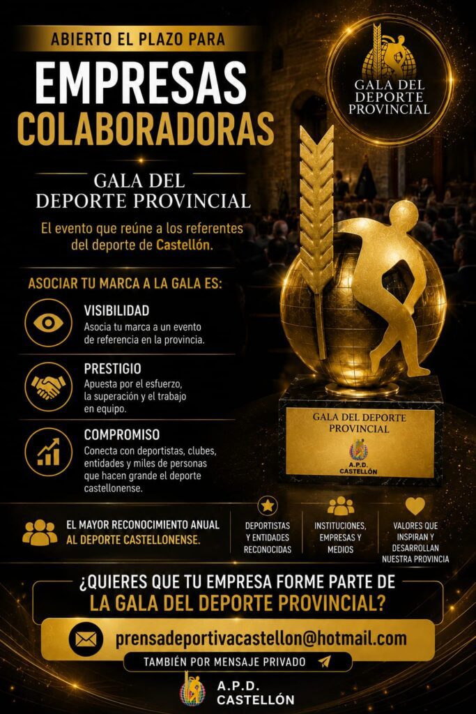 La APDCs abre el plazo para que las empresas puedan colaborar con la Gala Anual del Deporte Provincial