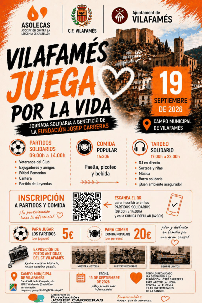 Vilafamés y ASOLECAS juegan al fútbol por la vida
