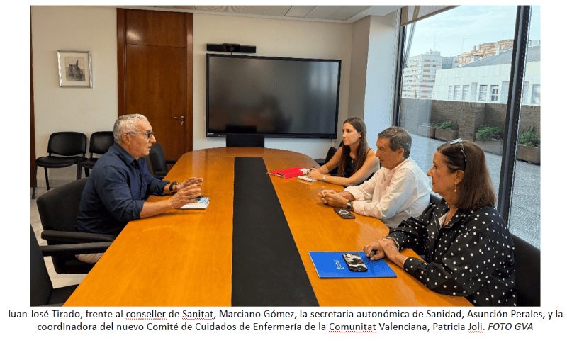El presidente del CECOVA pide al conseller de Sanidad que el nuevo Comité de Cuidados sea liderado por enfermeras