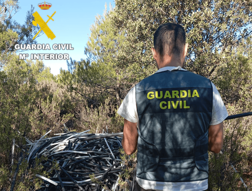 La Guardia Civil ha detenido a cuatro personas por ocho robos de cable de cobre en parques eólicos de Castellón