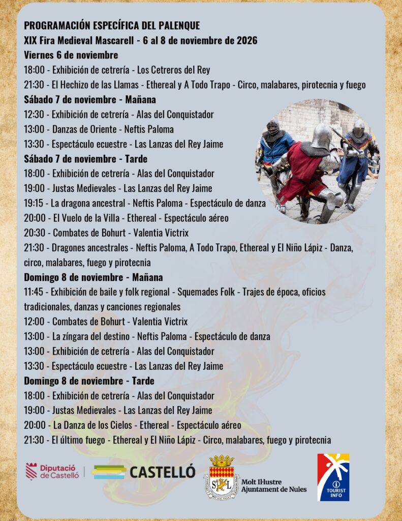La XIX Feria Medieval de Mascarell se presenta  como una de las ferias referente de la Comunitat Valenciana – foto 1