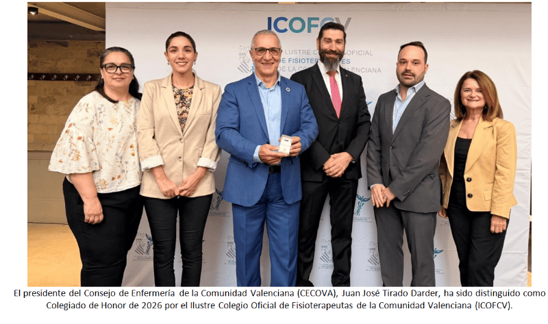 Juan José Tirado nombrado Colegiado de Honor del Colegio de Fisioterapeutas de la Comunidad Valenciana