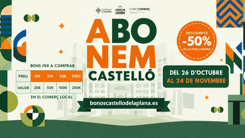 El Ayuntamiento informa de una nueva edición de la campaña de bonos comerciales ‘Abonem Castelló’