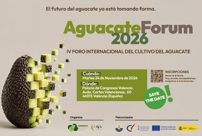 Valencia acogerá el 24 de noviembre el IV Foro Internacional del Cultivo del Aguacate